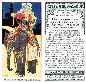 "اللسان يمكن أن يركبك على فيل: اللسان يمكن أن يقطع رأسك" ، 1931 (انظر أيضًا 498215)